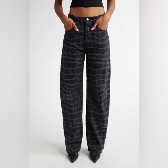 Alexander Wang Ripped Croc Balloon Jeans